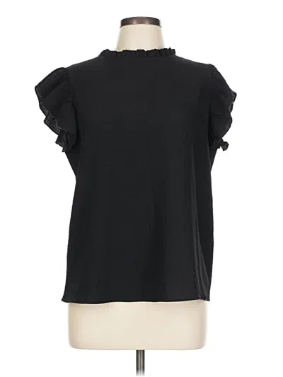 Pre-owned Shein Short Sleeve Blouse In Black