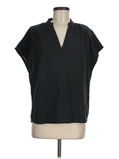 Pre-owned Shein Short Sleeve Blouse In Black