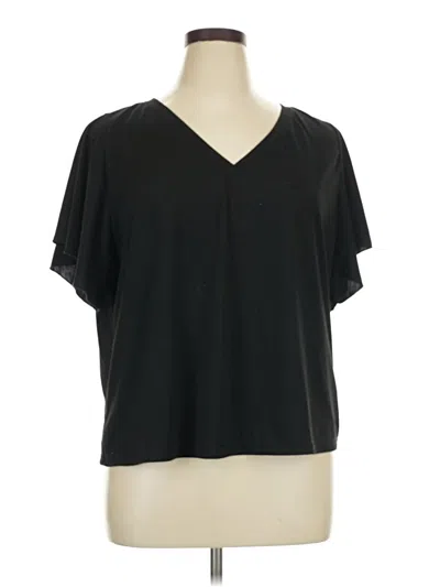 Pre-owned Shein Short Sleeve Blouse In Black
