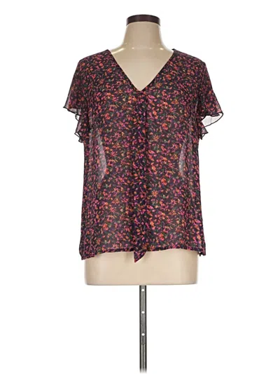 Pre-owned Shein Short Sleeve Blouse In Black