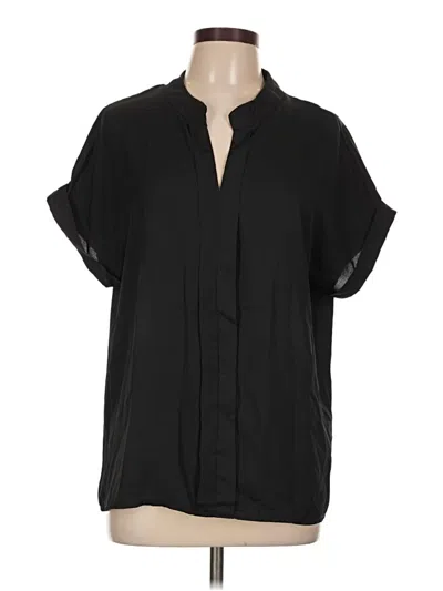 Pre-owned Shein Short Sleeve Blouse In Black