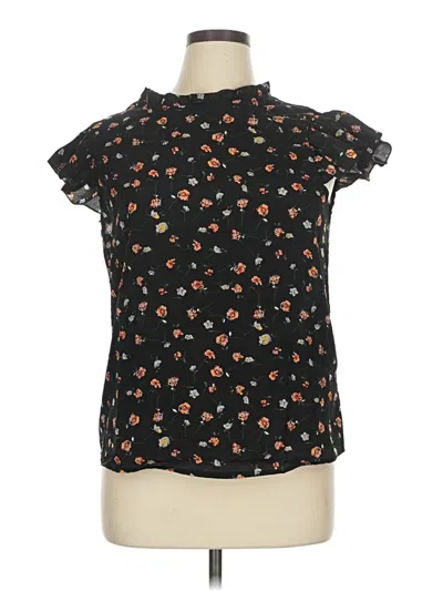 Pre-owned Shein Short Sleeve Blouse In Black