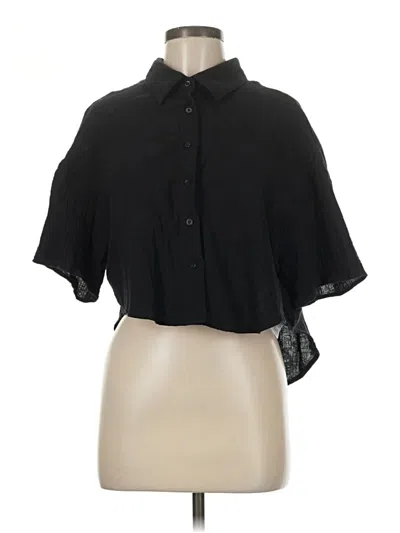 Shein Short Sleeve Blouse In Black