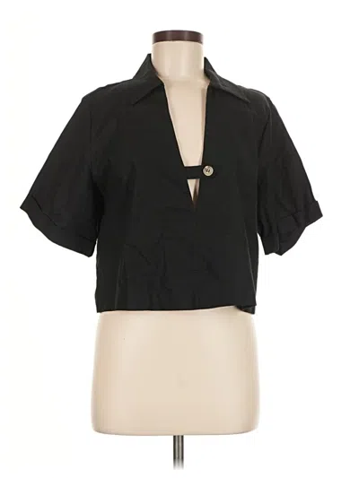 Pre-owned Shein Short Sleeve Blouse In Black