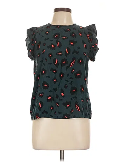 Pre-owned Shein Short Sleeve Blouse In Black
