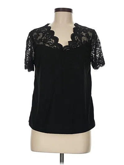 Pre-owned Shein Short Sleeve Blouse In Black