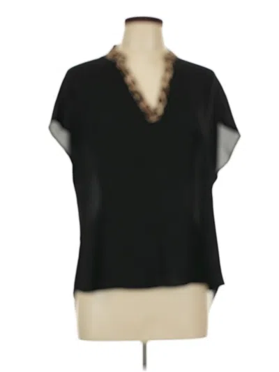 Pre-owned Shein Short Sleeve Blouse In Black