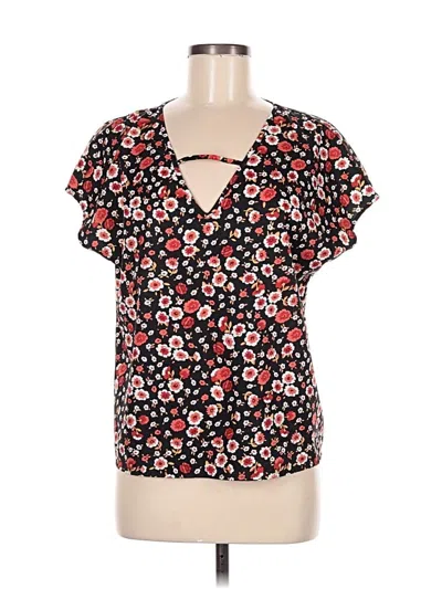 Pre-owned Shein Short Sleeve Blouse In Black