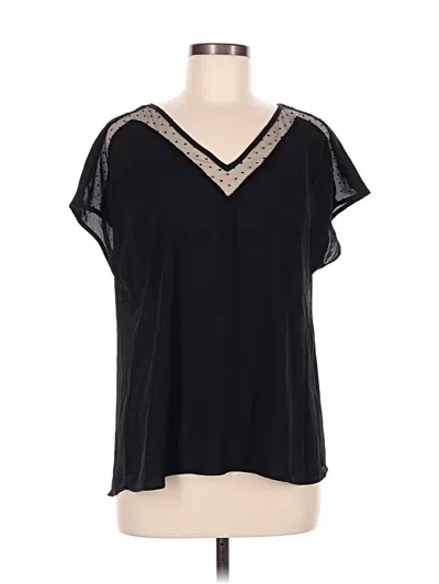 Pre-owned Shein Short Sleeve Blouse In Black