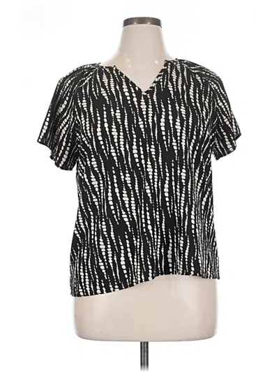 Pre-owned Shein Short Sleeve Blouse In Black