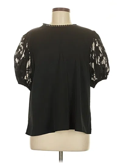 Pre-owned Shein Short Sleeve Blouse In Black