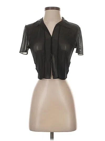 Pre-owned Shein Short Sleeve Blouse In Black