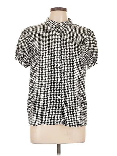 Pre-owned Shein Short Sleeve Blouse In Black