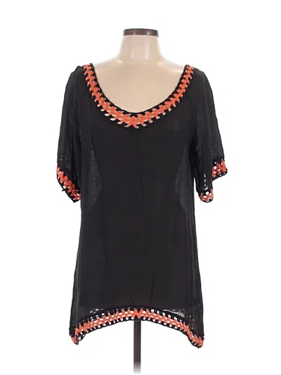 Pre-owned Shein Short Sleeve Blouse In Black
