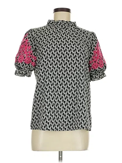 Pre-owned Shein Short Sleeve Blouse In Black