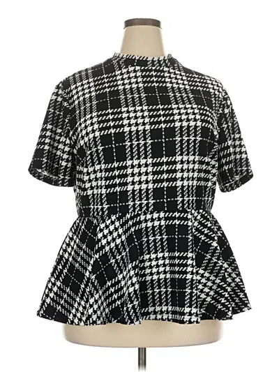 Pre-owned Shein Short Sleeve Blouse In Black