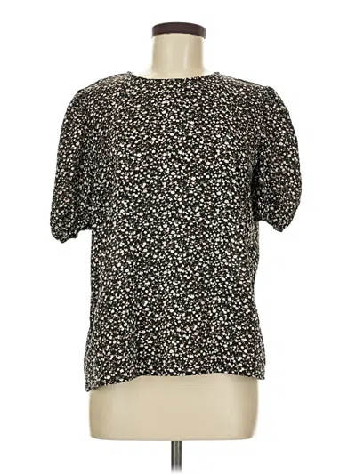 Pre-owned Shein Short Sleeve Blouse In Black