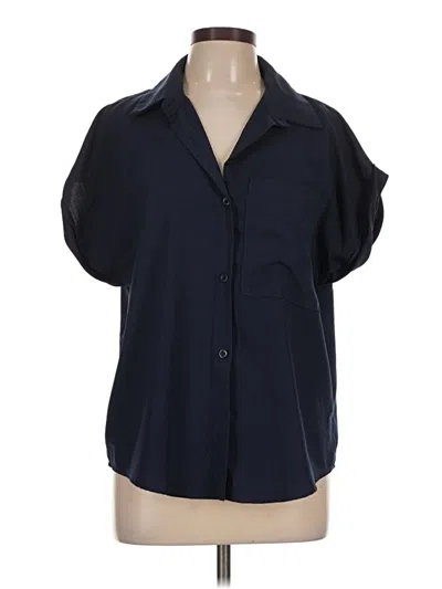 Pre-owned Shein Short Sleeve Blouse In Black