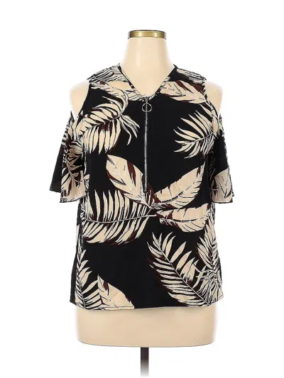 Pre-owned Shein Short Sleeve Blouse In Black