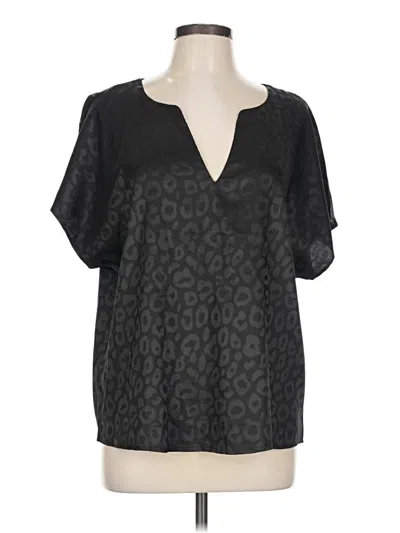 Pre-owned Shein Short Sleeve Blouse In Black
