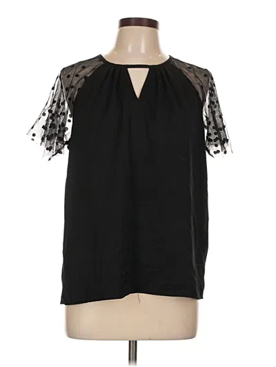 Pre-owned Shein Short Sleeve Blouse In Black