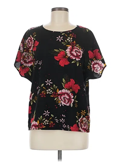 Pre-owned Shein Short Sleeve Blouse In Black
