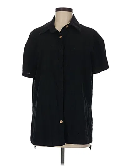 Pre-owned Shein Short Sleeve Blouse In Black