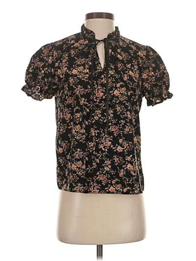 Pre-owned Shein Short Sleeve Blouse In Black