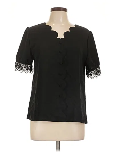 Pre-owned Shein Short Sleeve Blouse In Black