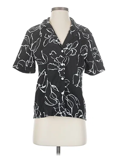 Pre-owned Shein Short Sleeve Blouse In Black
