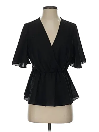 Pre-owned Shein Short Sleeve Blouse In Black