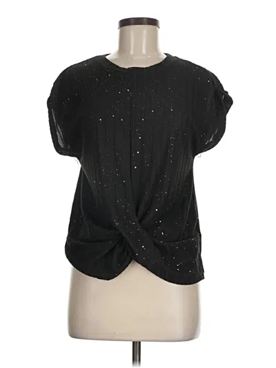 Pre-owned Shein Short Sleeve Blouse In Black