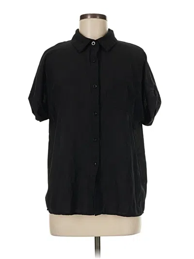 Pre-owned Shein Short Sleeve Blouse In Black