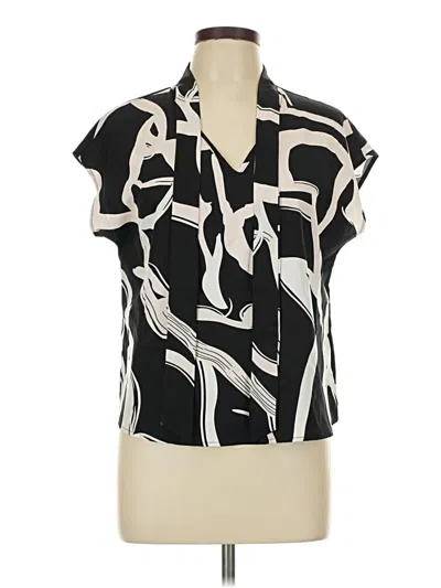 Pre-owned Shein Short Sleeve Blouse In Black