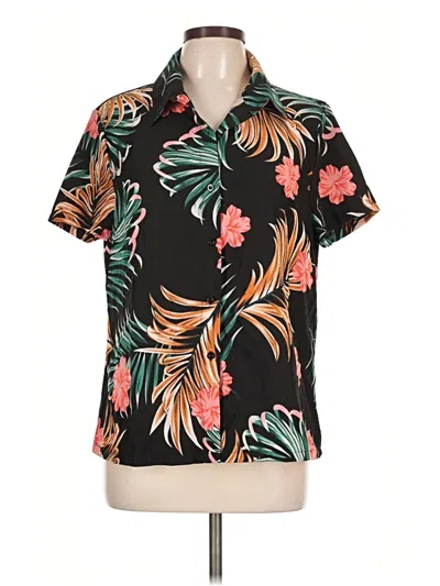 Pre-owned Shein Short Sleeve Blouse In Black