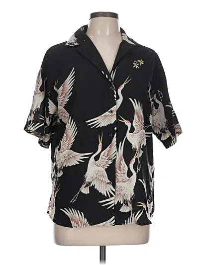 Pre-owned Shein Short Sleeve Blouse In Black