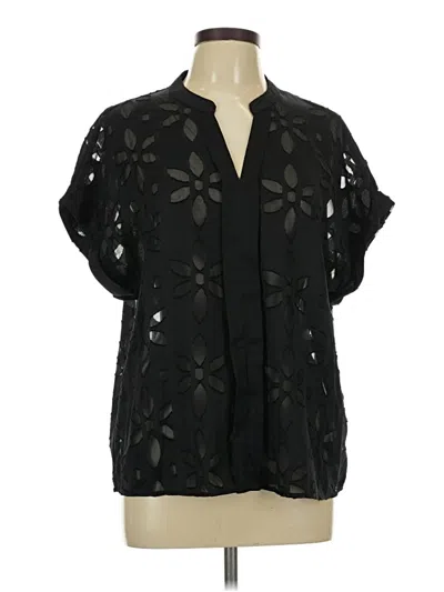 Pre-owned Shein Short Sleeve Blouse In Black
