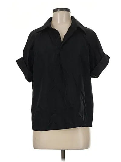 Pre-owned Shein Short Sleeve Blouse In Black
