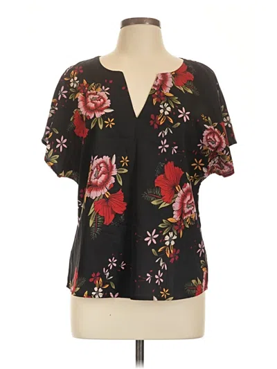 Pre-owned Shein Short Sleeve Blouse In Black