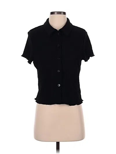 Pre-owned Shein Short Sleeve Blouse In Black