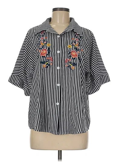 Pre-owned Shein Short Sleeve Blouse In Black