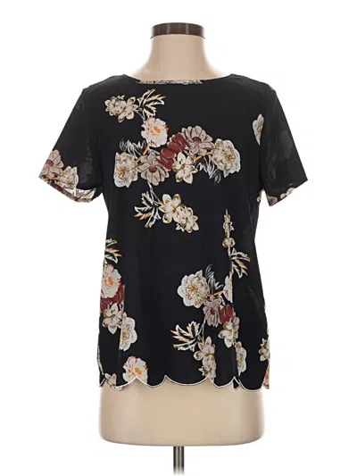 Pre-owned Shein Short Sleeve Blouse In Black