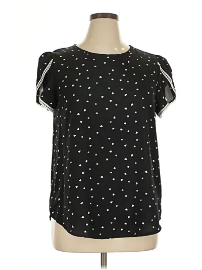 Pre-owned Shein Short Sleeve Blouse In Black