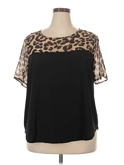Pre-owned Shein Short Sleeve Blouse In Black