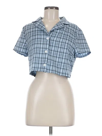 Pre-owned Shein Short Sleeve Blouse In Blue