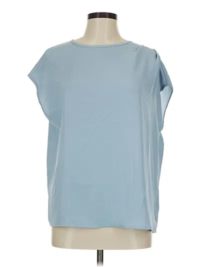 Pre-owned Shein Short Sleeve Blouse In Blue