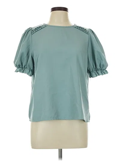Pre-owned Shein Short Sleeve Blouse In Blue