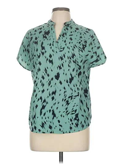 Pre-owned Shein Short Sleeve Blouse In Blue