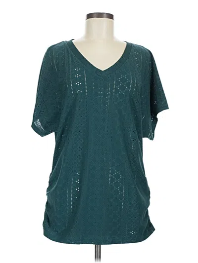 Pre-owned Shein Short Sleeve Blouse In Blue