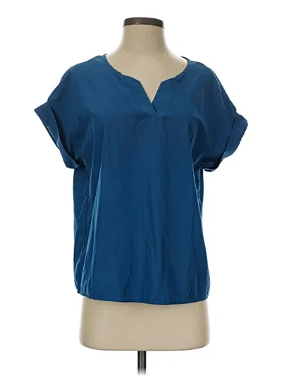 Pre-owned Shein Short Sleeve Blouse In Blue